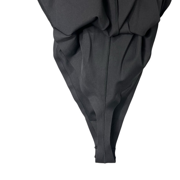 Skims Long Sleeve Slip Mini Dress Onyx Size Large Bodycon Square Neck - Picture 6 of 7